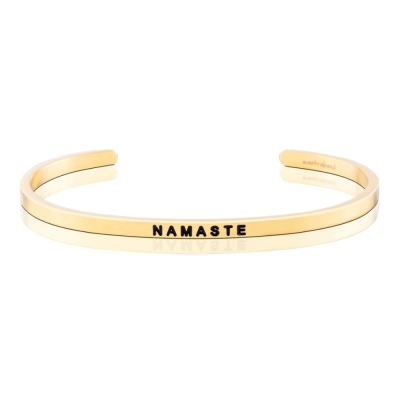 MANTRABAND 美國悄悄話手環 Namaste 虔誠致意 金色