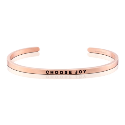 MANTRABAND 美國悄悄話手環 CHOOSE JOY 玫瑰金 一定要幸福