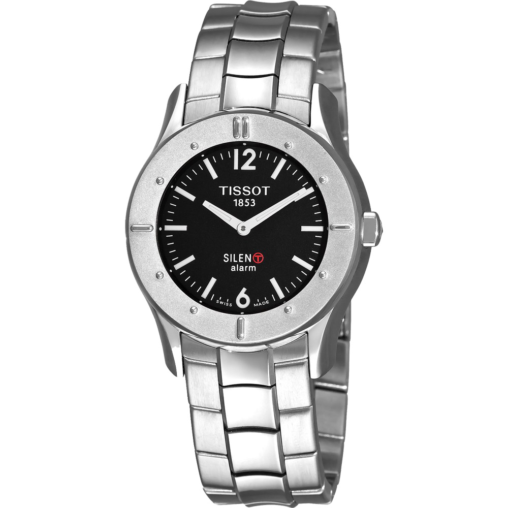 TISSOT 天梭 官方授權 SILEN-T系列震動鬧鈴運動錶-39mm