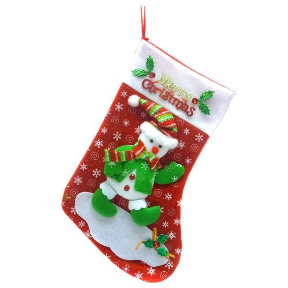 17吋聖誕快樂字牌雪人 聖誕襪/耶誕襪