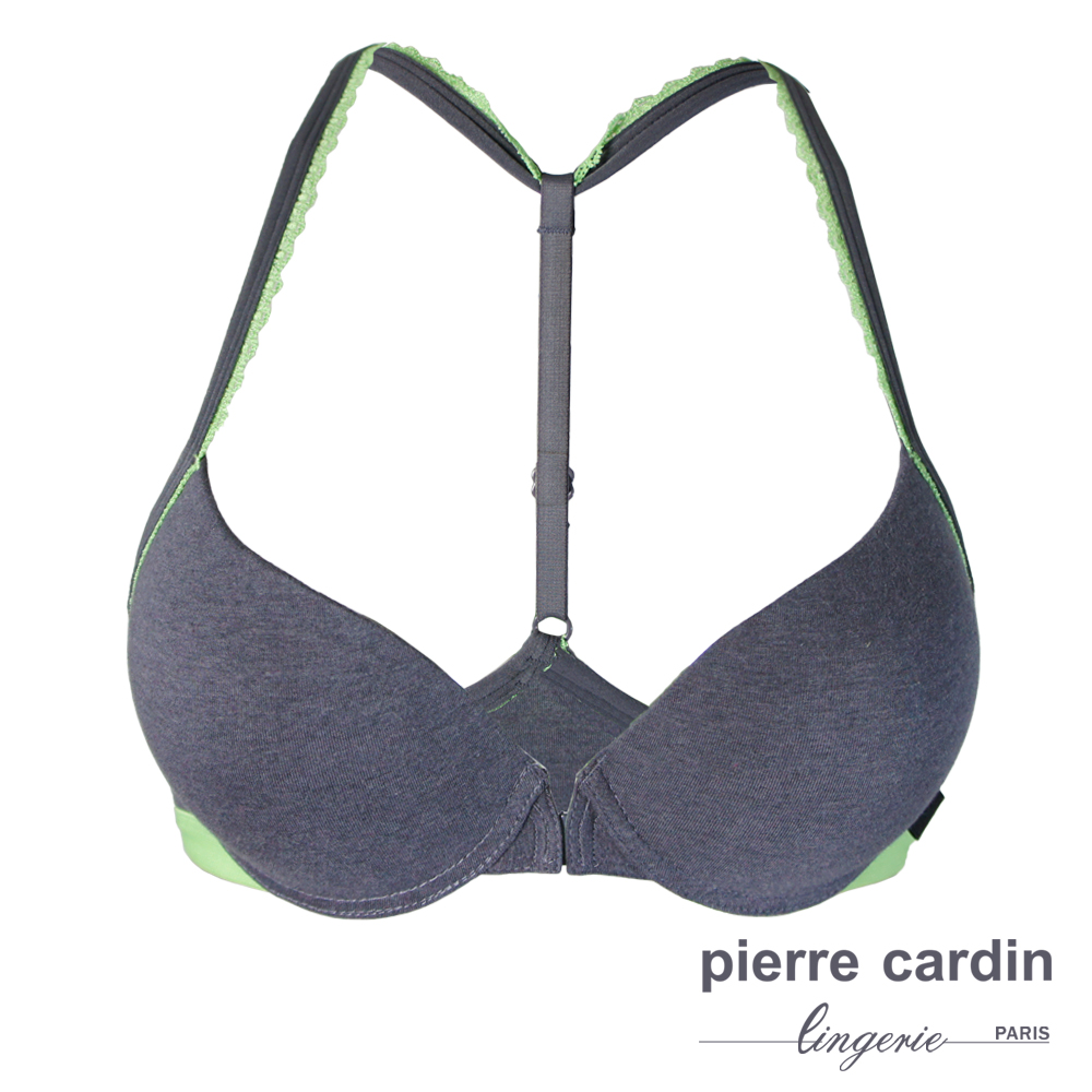 pierre cardin 皮爾卡登舒棉系列厚墊前扣B罩(深灰)