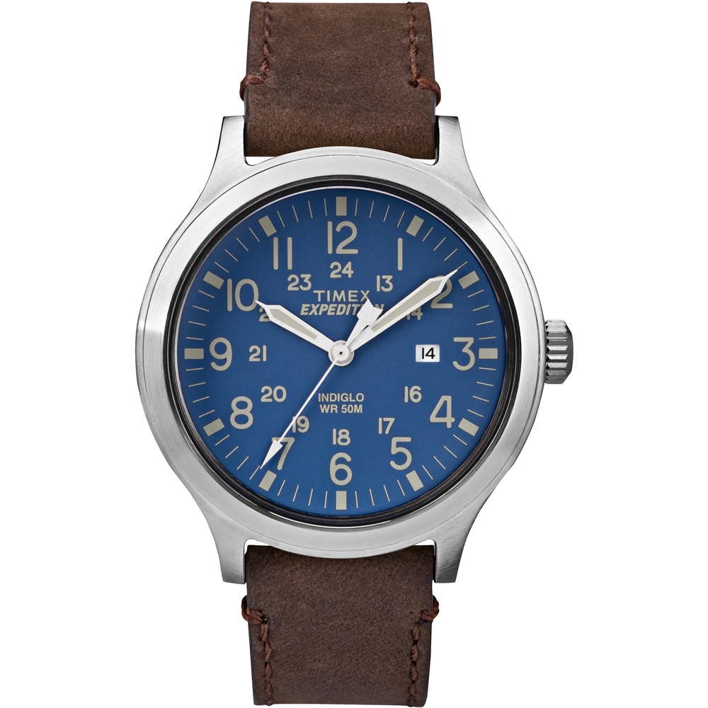 TIMEX 天美時EXPEDITION遠征戶外系列手錶-藍x咖啡/43mm