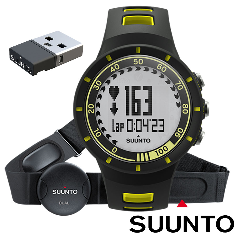 【SUUNTO】Quest Yellow 運動錶/含心率帶_黑黃