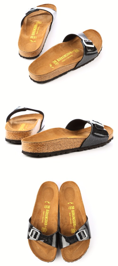 勃肯BIRKENSTOCK 438013馬德里 單片時尚拖(亮面黑)