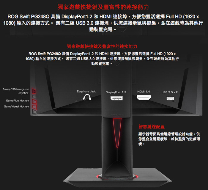 ASUS PG248Q 24型 薄邊框電競電腦螢幕