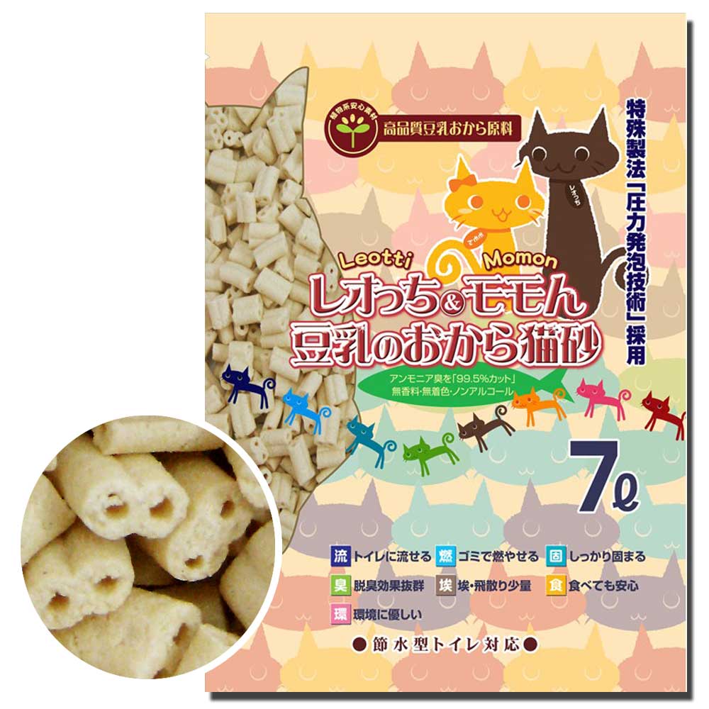 Leotti&Momon日本豆乳豆腐貓砂、雙孔、7L、3包