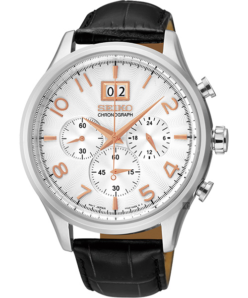 SEIKO精工 CS 爵士大日期視窗計時腕錶(SPC087P1)-銀/42mm