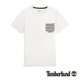 Timberland 男款白色條紋口袋裝飾短袖T恤 product thumbnail 1