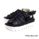 Tino Bellini 義大利摩登潮味真皮厚底休閒涼鞋_黑 product thumbnail 1