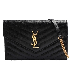 YSL MONOGRAM系列V字縫線魚子