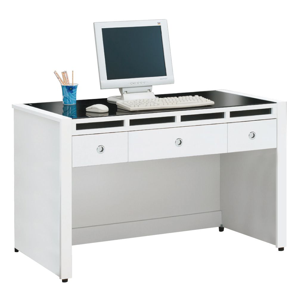 品家居 貝拉4.1尺白色書桌/電腦桌-122.1x60.6x78.8cm-免組