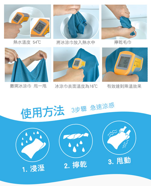 CoolAir 急速涼感降溫不硬化冰涼巾 (5入組)