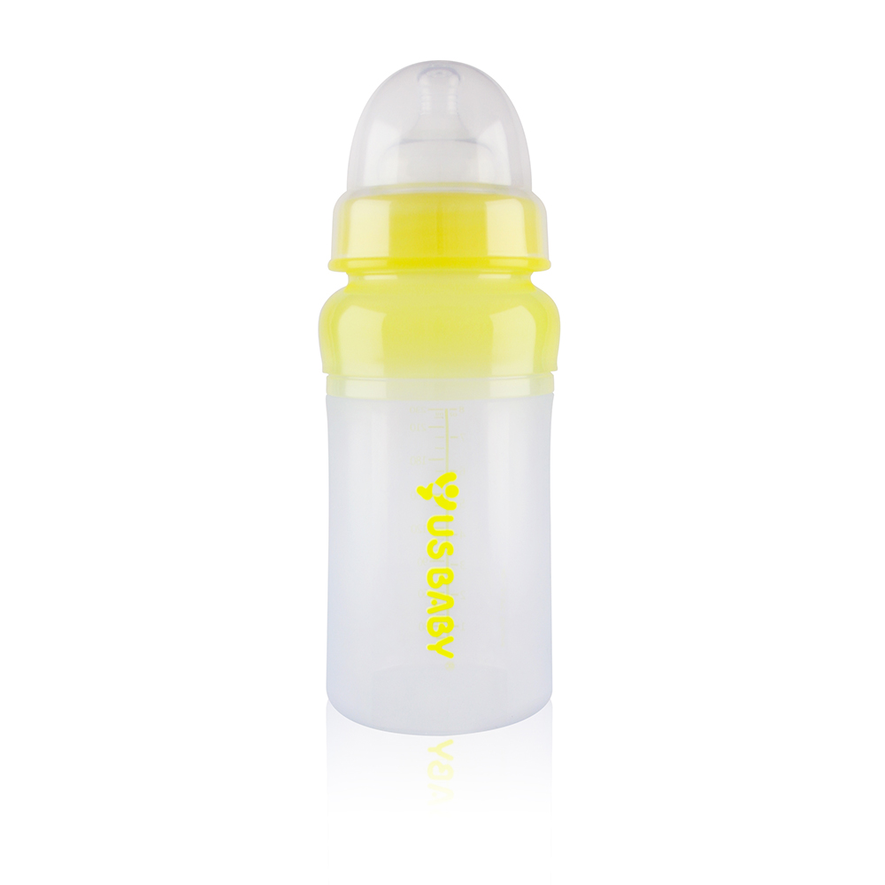 優生矽晶奶瓶(寬口-L230ml)黃