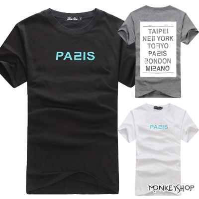 小猴子的賣場 MIT純棉情侶PA2IS簡單字樣印花短袖T恤-3色
