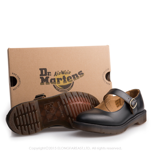 Dr.Martens-復古Indica真皮瑪莉珍鞋-女款-黑