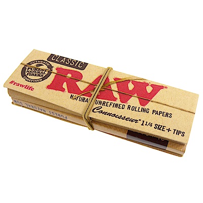 RAW CLASSIC CONNOISSEUR 1 1/4-捲煙紙+自捲式紙濾嘴*3包