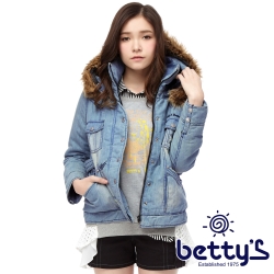 betty’s貝蒂思　仿舊鋪棉連帽牛仔外套(共