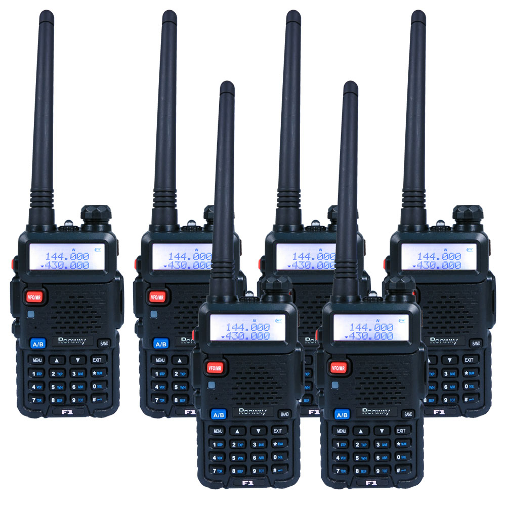 【隆威】Ronway F1 VHF/UHF雙頻無線電對講機 五色 (6入組)