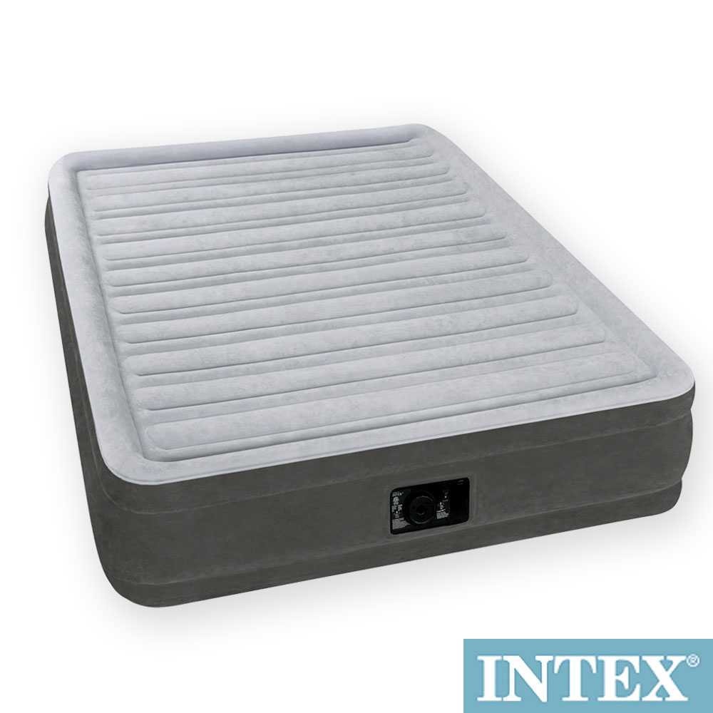 INTEX 豪華型橫條內建電動幫浦充氣床-雙人-寬137cm