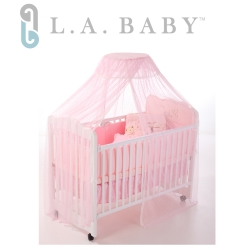 【美國 L.A. Baby】豪華全罩式嬰兒床蚊帳(加大加長型/