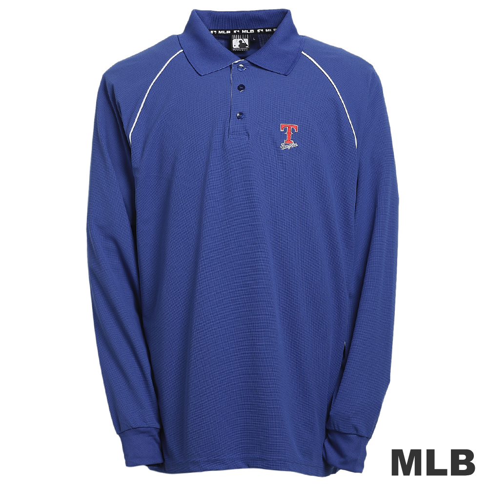 MLB-德州遊騎兵隊LOGO排汗POLO衫-藍(男)