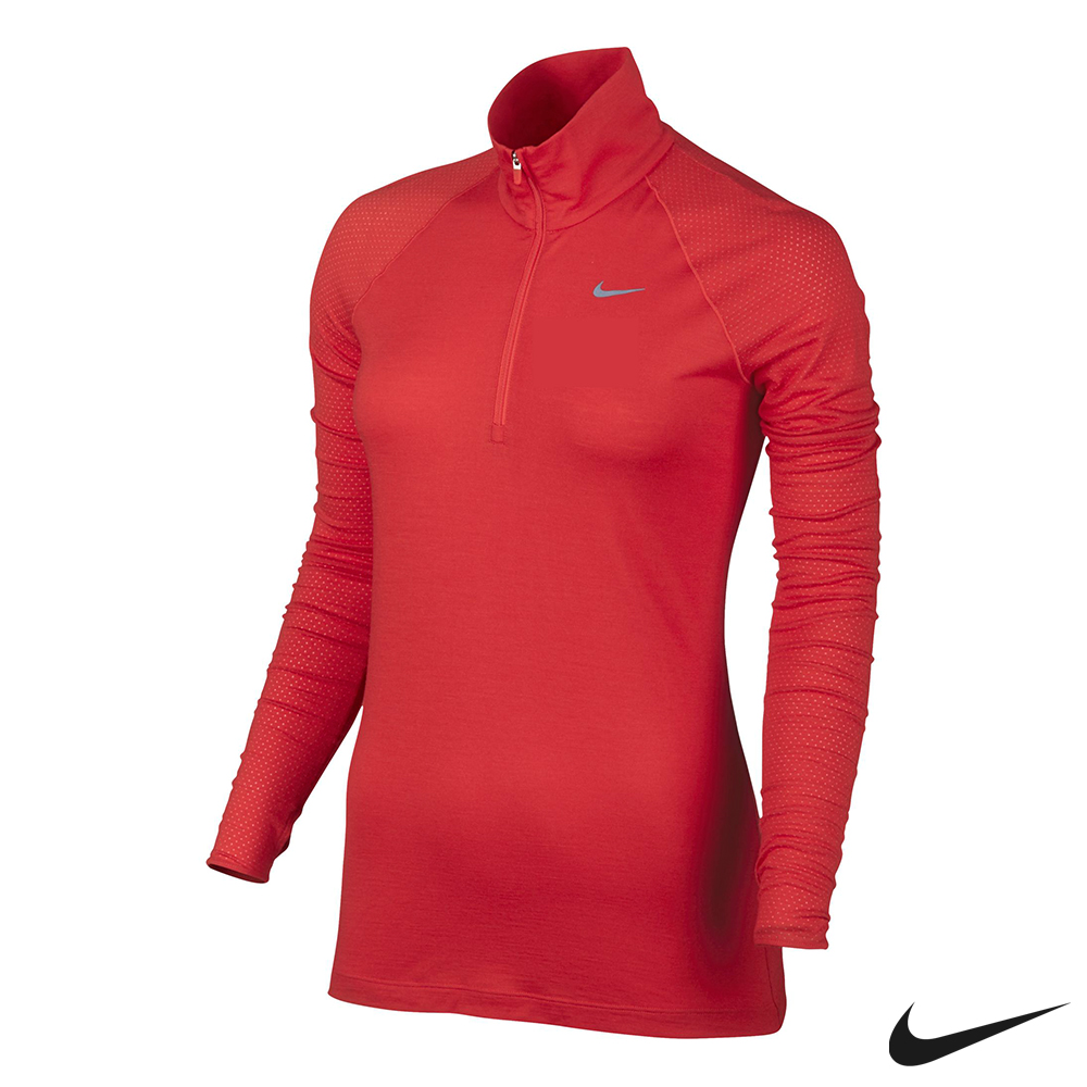 Nike Golf 女 拉鍊長袖上衣-紅 802973-696