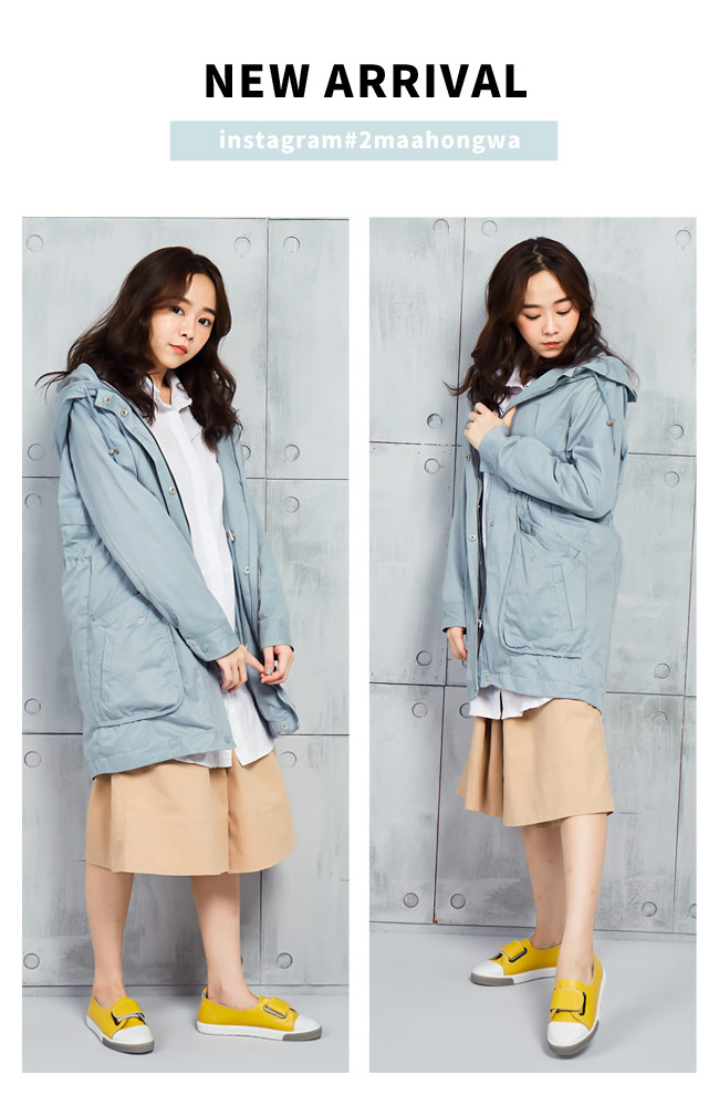 Hong Wa 日系撞色扣帶牛皮休閒便鞋 - 黃