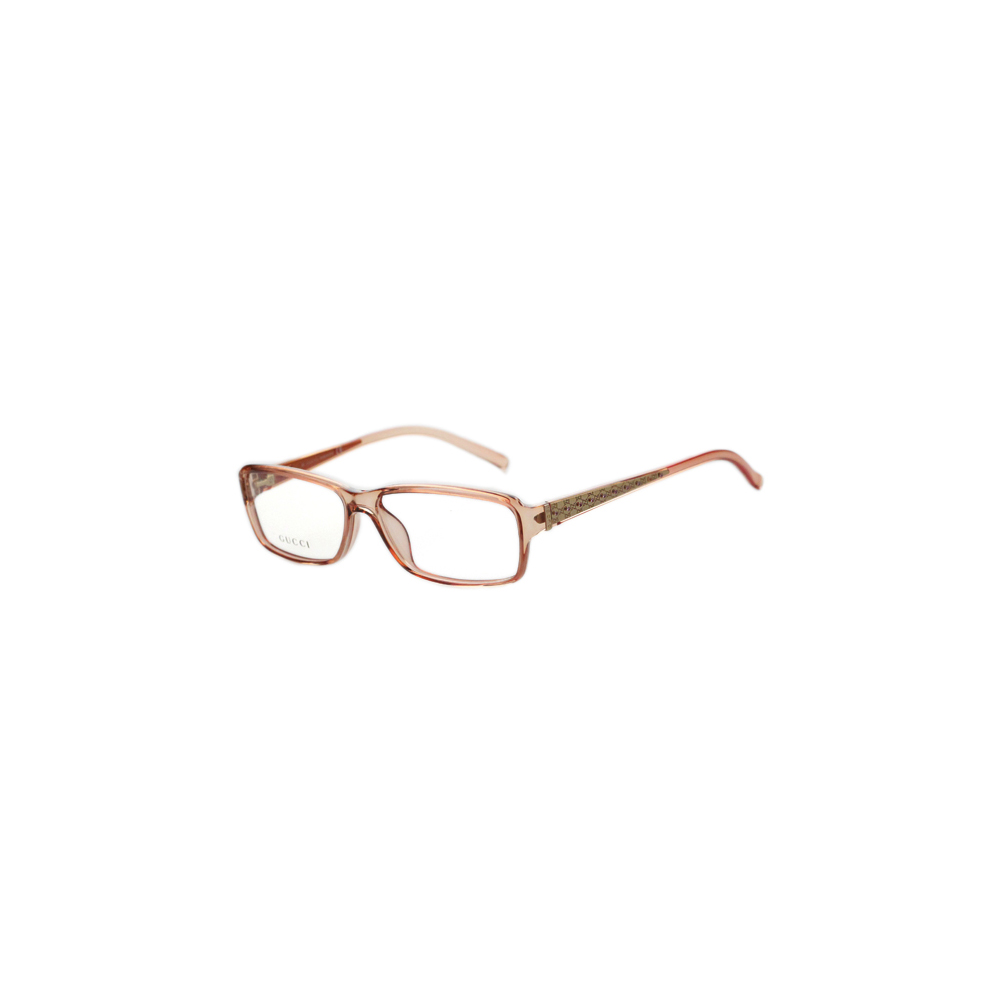 GUCCI-時尚光學眼鏡(透明灰透明橘)