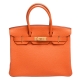 HERMES 經典BIRKIN系列Togo牛皮金釦手提柏金包(橘-30CM) product thumbnail 1