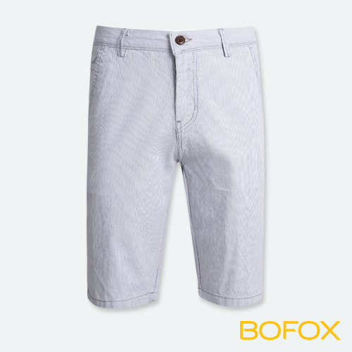 BOFOX 直條紋休閒短褲-淺灰