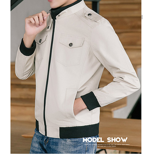 美國熊 騎士風格 修身版型 顯瘦 韓版 立領夾克外套