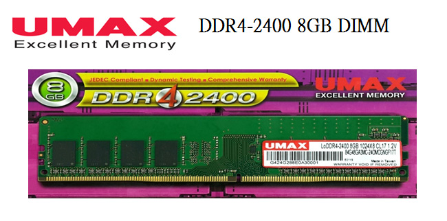 UMAXDDR4 24008GB1024x8 桌上型記憶體