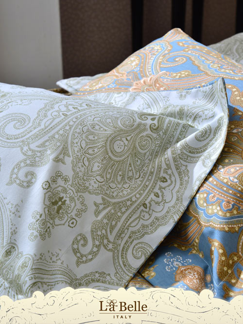 義大利La Belle 蘿蔓序語 加大四件式舖棉兩用被床包組