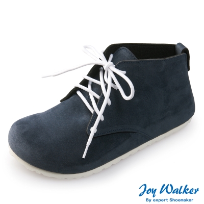 Joy Walker 高筒拼接綁帶包鞋*藍色
