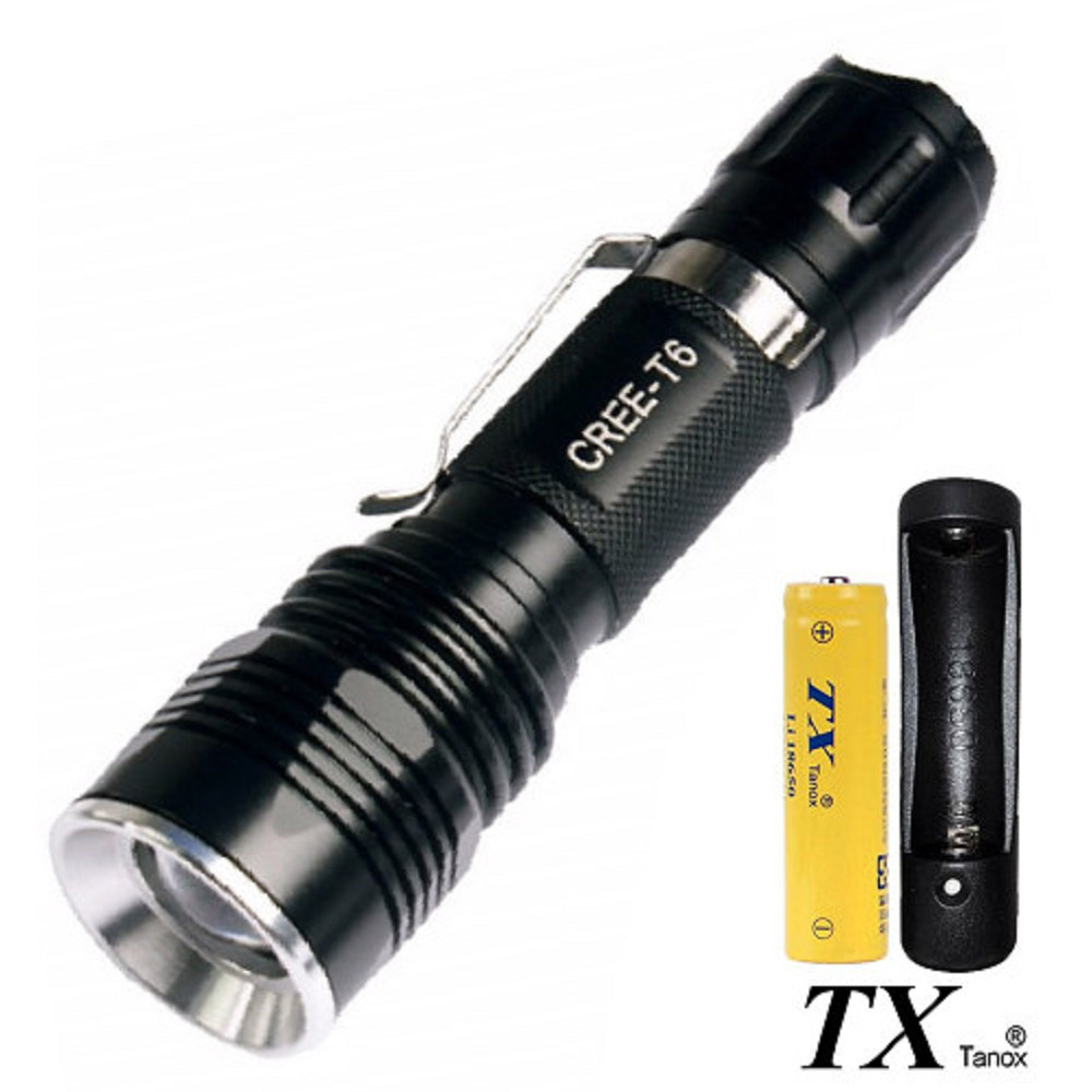 TX特林美國CREE T6 LED變焦五段式照明手電筒(T6M-2-1B)