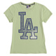 MLB-洛杉磯道奇隊文字拼貼短袖T恤-淺綠(女) product thumbnail 1