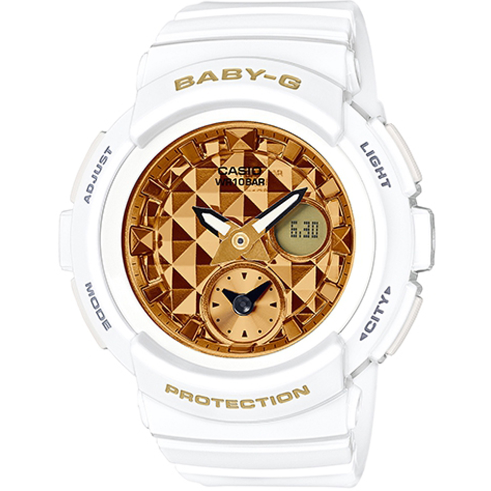 BABY-G 街頭時尚新風貌運動腕錶(BGA-195M-7A )-白/44mm