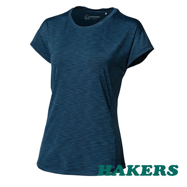 【HAKERS 哈克士】女-圓領抗UV排汗衫-藍綠