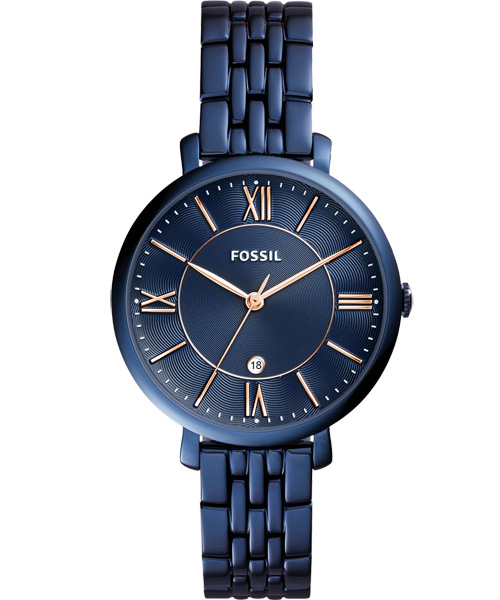 FOSSIL 羅馬風尚仕女腕錶-藍/36mm