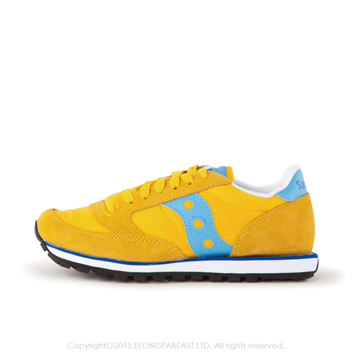 (女) 美國 SAUCONY 經典時尚休閒輕量慢跑球鞋-黃藍