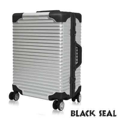 BLACK SEAL 專利霧面橫條紋 29吋防刮耐撞鋁框旅行箱/行李箱-貝殼銀 BS258