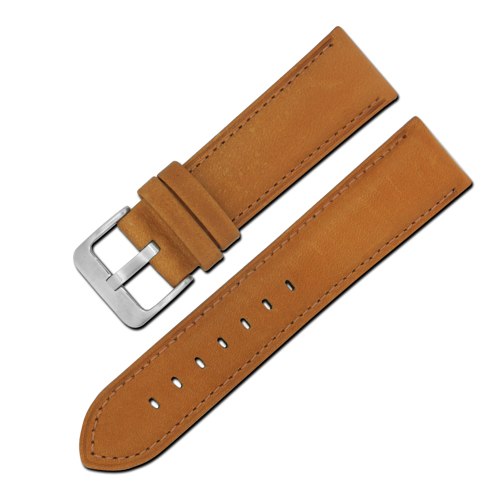 Watchband /義大利原裝進口微防水牛皮錶帶- 駝色