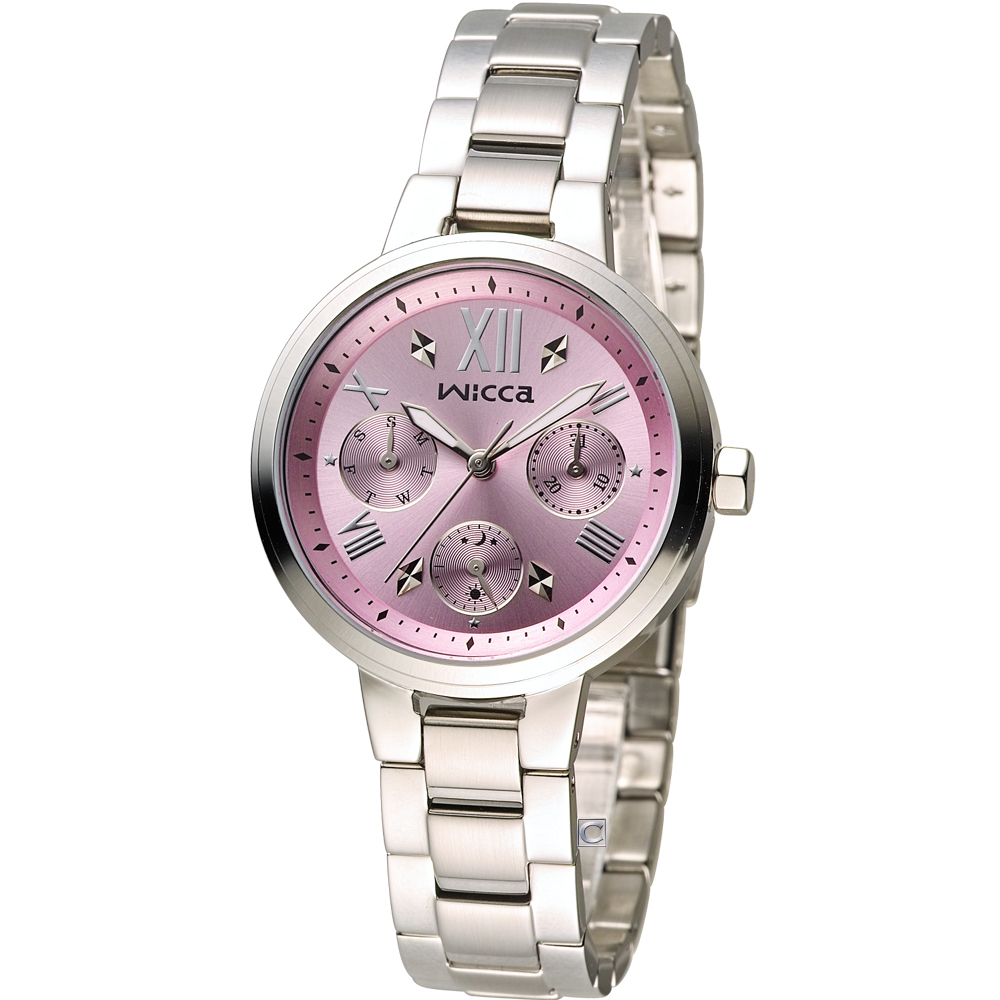 WICCA 英倫少女時尚腕錶(BH7-512-91)-粉紅/34mm
