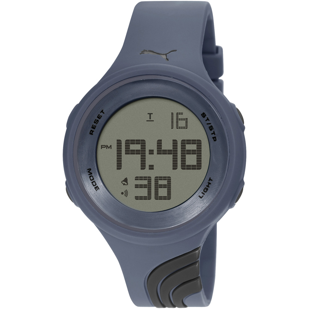 PUMA 倒數計時運動電子腕錶-深藍/大/43mm