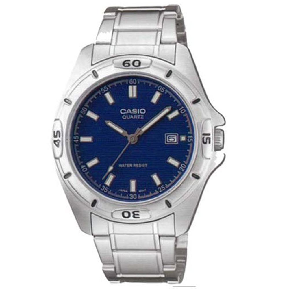 CASIO 經典時尚簡約風格指針腕錶(MTP-1244D-2)藍面/42mm