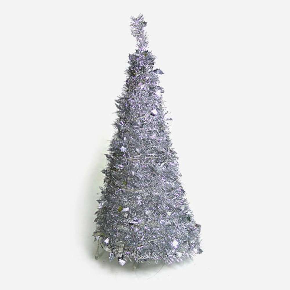 摩達客 4尺(120cm)創意彈簧摺疊聖誕樹(銀色系)