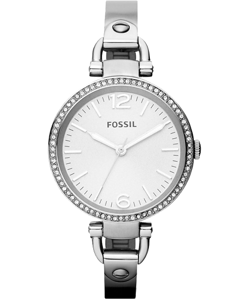 FOSSIL 俏皮女孩晶鑽時尚腕錶-銀/32mm