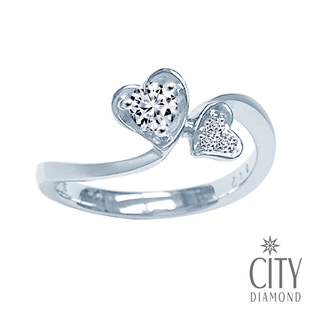 City Diamond引雅 『愛戀星光』12分結婚鑽石戒指八心八箭
