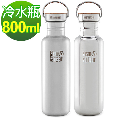 美國Klean Kanteen 竹片蓋不鏽鋼冷水瓶800ml