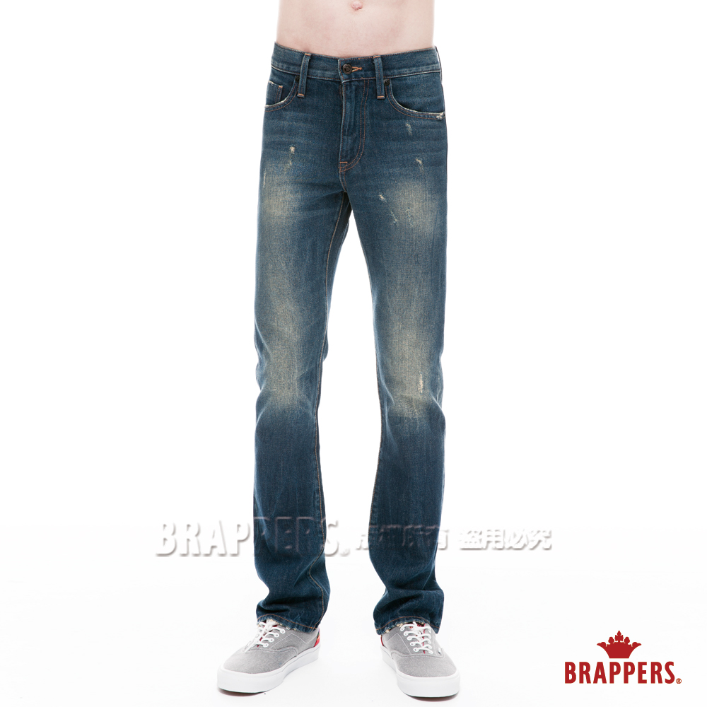 BRAPPERS 男款 HM中腰系列-男用直統褲-復古藍